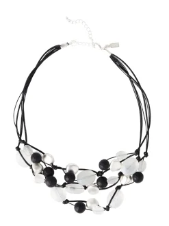Misook Accessories|Necklaces|Multi-Cord Matte Black & White Crystal Necklace