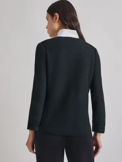 Misook Jackets & Coats|Open Neck Tonal Detail Jacket