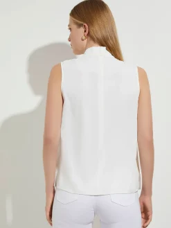 Misook Blouses & Shirts|Tops & Tees|Pleated Crossover Collar Crepe de Chine Blouse