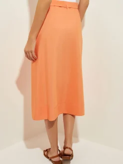 Misook Skirts|Pocketed Poplin A-Line Midi Skirt