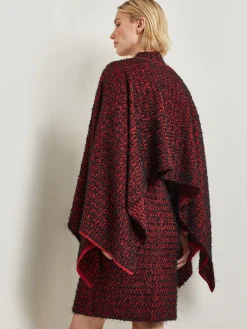 Misook Jackets & Coats|Relaxed Fit Two-Tone Eyelash Knit Poncho