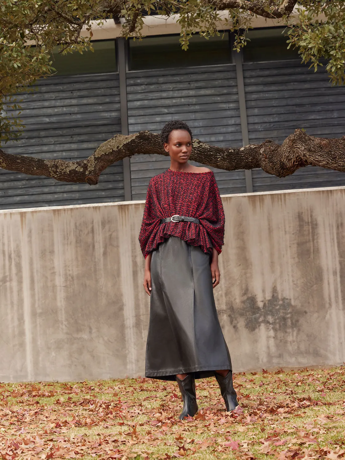 Misook Jackets & Coats|Relaxed Fit Two-Tone Eyelash Knit Poncho