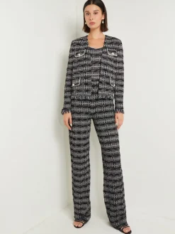 Misook Pants & Shorts|Dresses|Rhinestone Accent Tweed Knit Jumpsuit