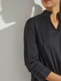 Misook Tops & Tees|Ruche Sleeve Cotton Tunic