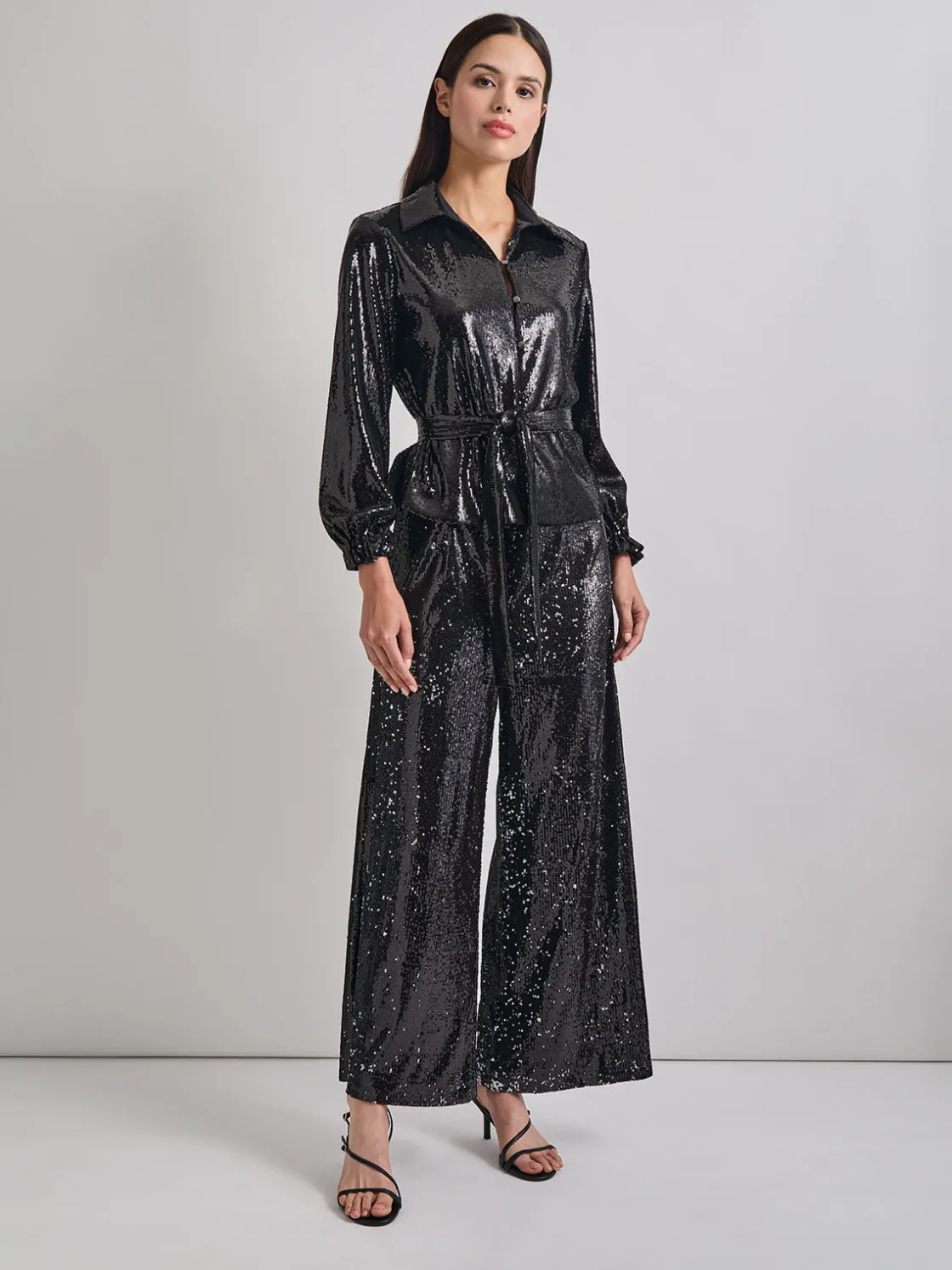 Misook Pants & Shorts|Sequin Novelty Woven Wide Leg Pant