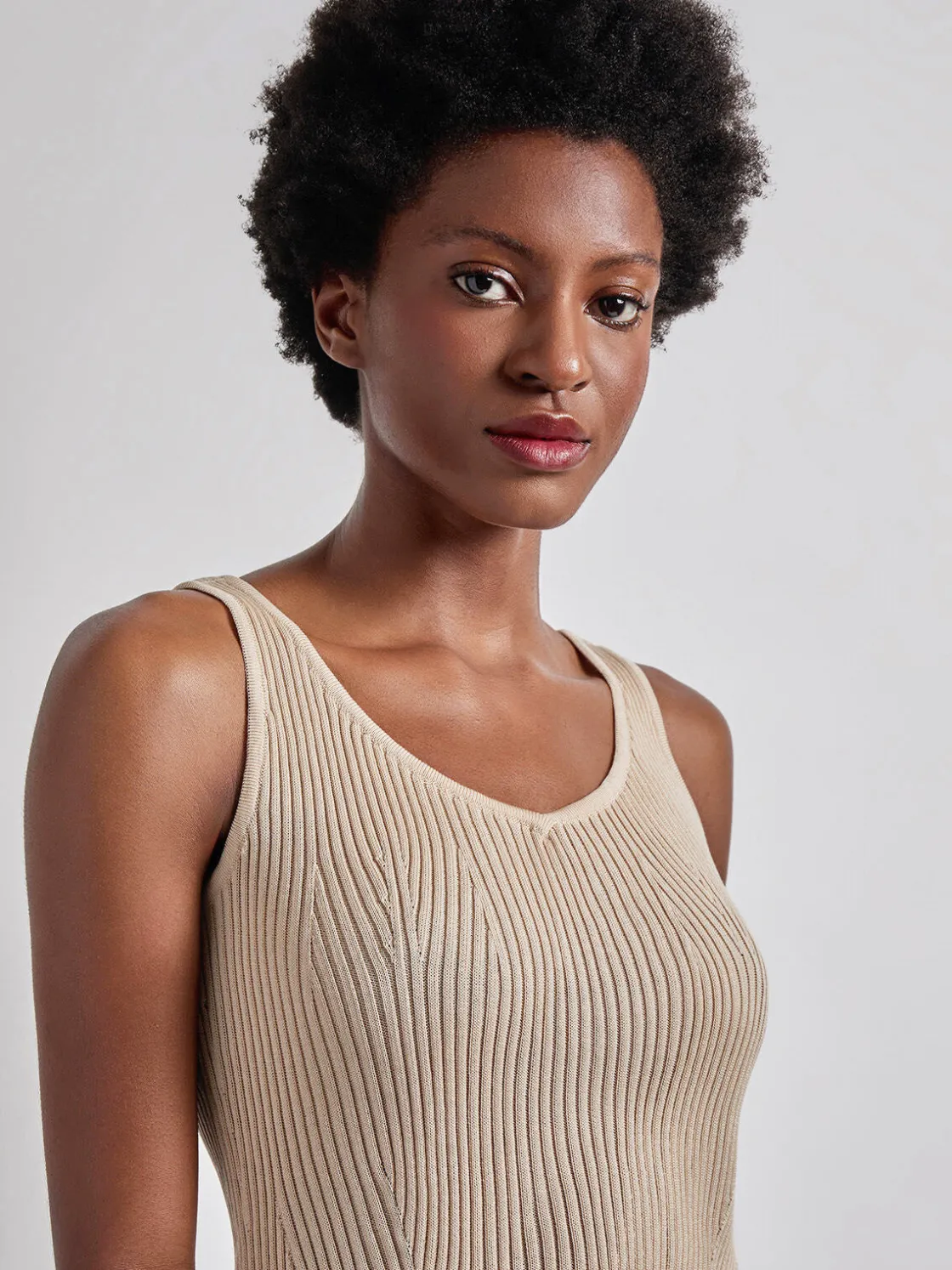 Misook Tops & Tees|Tanks|Shaped Ribbed Knit V-Neck Tank