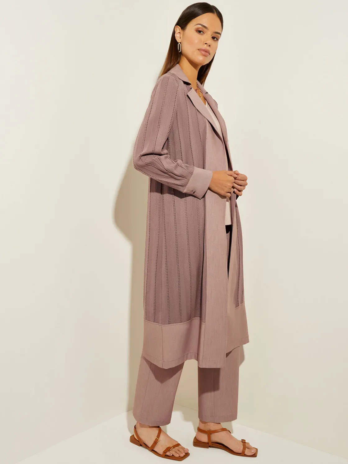 Misook Jackets & Coats|Sheer Duster - Long Brown Coat |