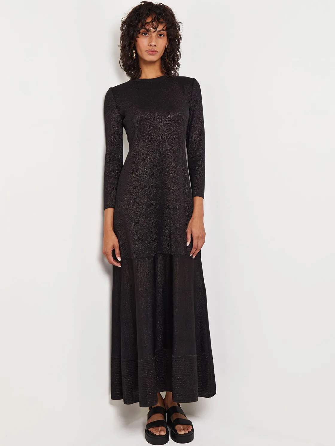 Misook Dresses|Shimmer Knit Maxi Dress