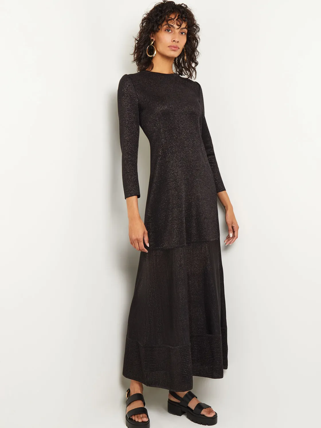 Misook Dresses|Shimmer Knit Maxi Dress