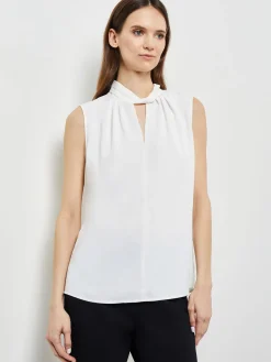 Misook Blouses & Shirts|Tops & Tees|Sleeveless Twist Neck Crepe De Chine Blouse