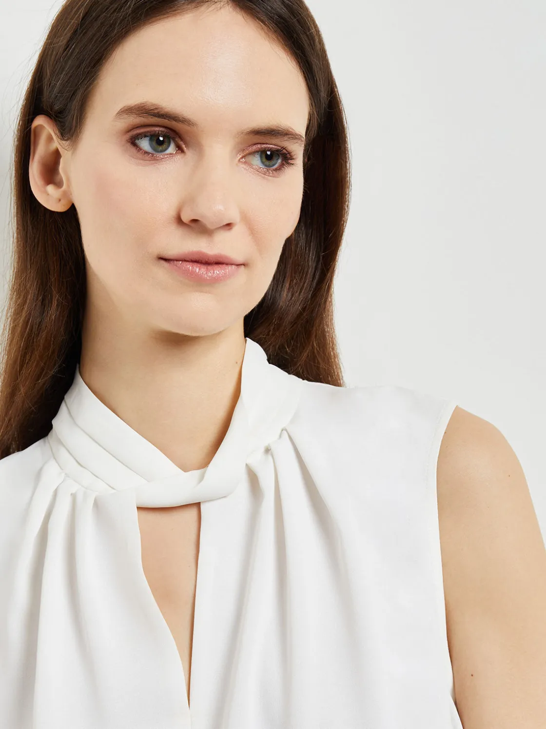 Misook Blouses & Shirts|Tops & Tees|Sleeveless Twist Neck Crepe De Chine Blouse