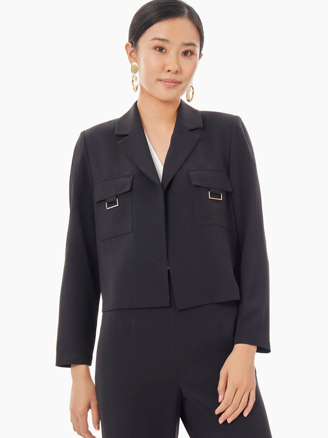 Misook Jackets & Coats|Soft Crepe Cropped Blazer