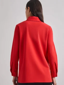 Misook Blouses & Shirts|Tops & Tees|Soutache Detail Tonal Stretch Crepe Tunic