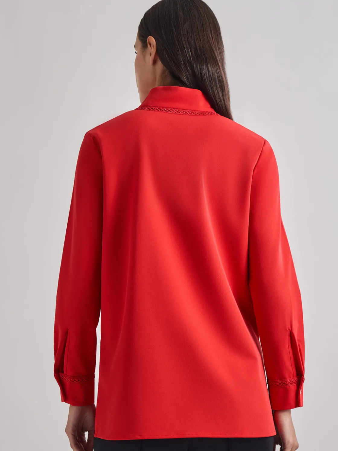 Misook Blouses & Shirts|Tops & Tees|Soutache Detail Tonal Stretch Crepe Tunic