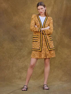 Misook Jackets & Coats|Tailored Fit Jacket - Contrast Trim Tweed Knit