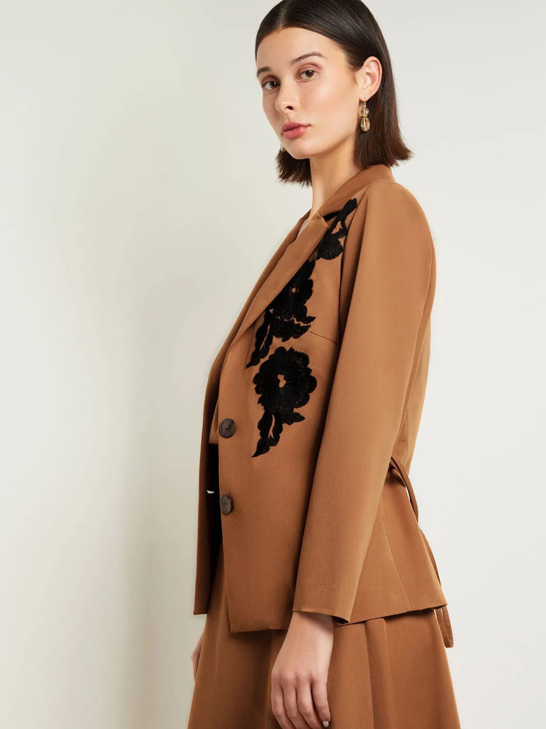 Misook Jackets & Coats|Tailored Fit Jacket - Embroidered Woven Twill