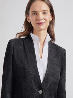 Misook Jackets & Coats|Tailored Fit One-Button Jacquard Knit Jacket