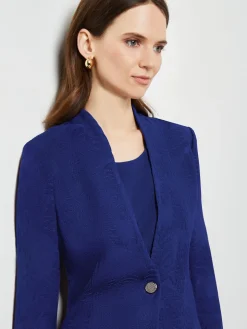 Misook Jackets & Coats|Tailored Fit One-Button Jacquard Knit Jacket