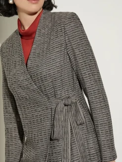 Misook Jackets & Coats|Tailored Fit Tweed Side Tie Knit Blazer