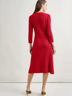 Misook Dresses|Textural Stripe Knit Midi Dress