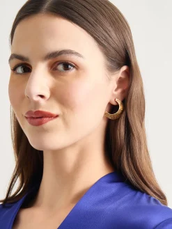 Misook Accessories|Earrings|Textured Warm Swoop Earrings