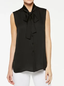 Misook Blouses & Shirts|Tops & Tees|Tie-Neck Crepe de Chine Blouse