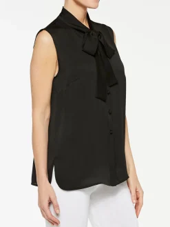 Misook Blouses & Shirts|Tops & Tees|Tie-Neck Crepe de Chine Blouse