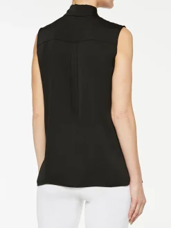 Misook Blouses & Shirts|Tops & Tees|Tie-Neck Crepe de Chine Blouse
