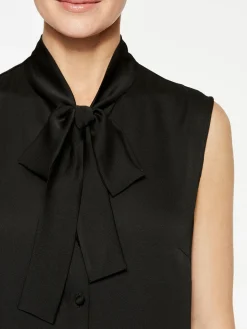 Misook Blouses & Shirts|Tops & Tees|Tie-Neck Crepe de Chine Blouse