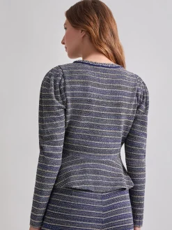 Misook Jackets & Coats|Tweed Knit Peplum Jacket