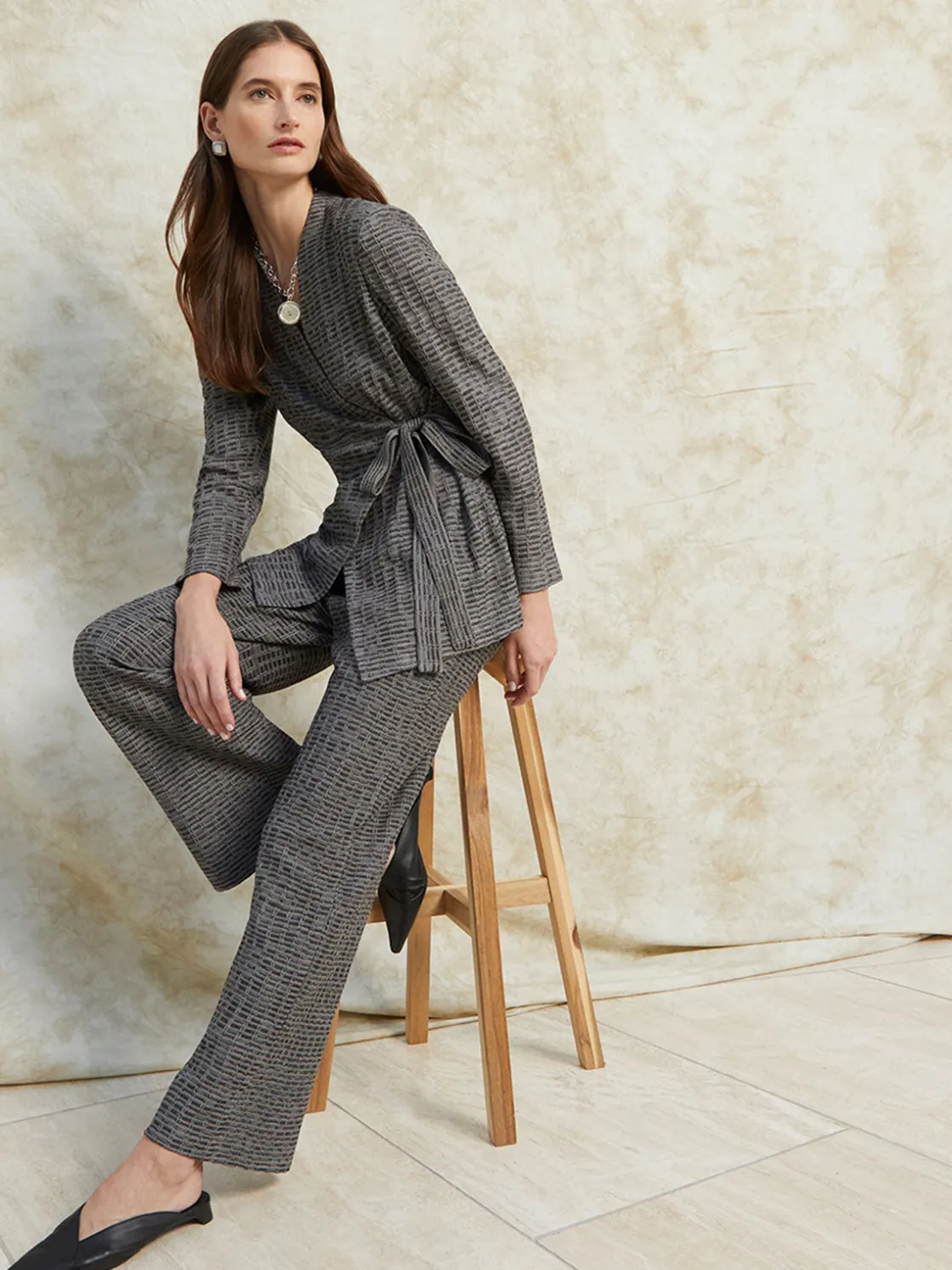 Misook Pants & Shorts|Tweed Wide Leg Knit Pants