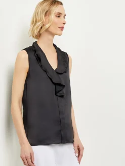 Misook Blouses & Shirts|Tops & Tees|Waterfall Ruffle Crepe de Chine Blouse