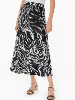 Misook Skirts|Zebra Swirl Soft Knit Skirt