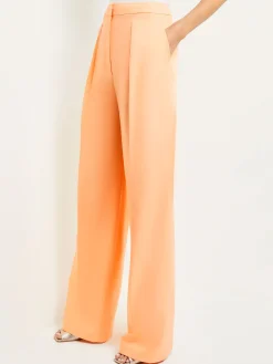Misook Pants & Shorts|Zipper Fly Wide Leg Pants - Faux Cupro Silk